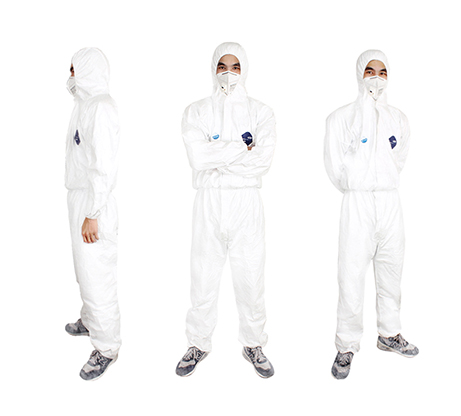 杜邦防靜電衣連體帶帽噴漆隔離工作服白色